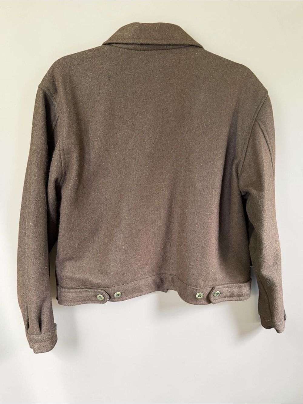 Erika & Co Vintage Brown Wool Cropped Jacket Womens Utility Shacket Pocket Large - Picture 8 of 8